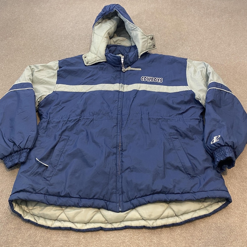 Vintage Dallas Cowboys Jacket Youth XL 18-20 Hooded NFL Logo Athletic 90s